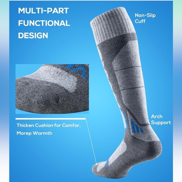 WEIERYA Ski Sock Merino Wool Ski Socks Womens Skiing & Snowboarding - Picture 2 of 5